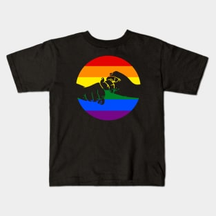 ASL sign for Friend (rainbow) Kids T-Shirt